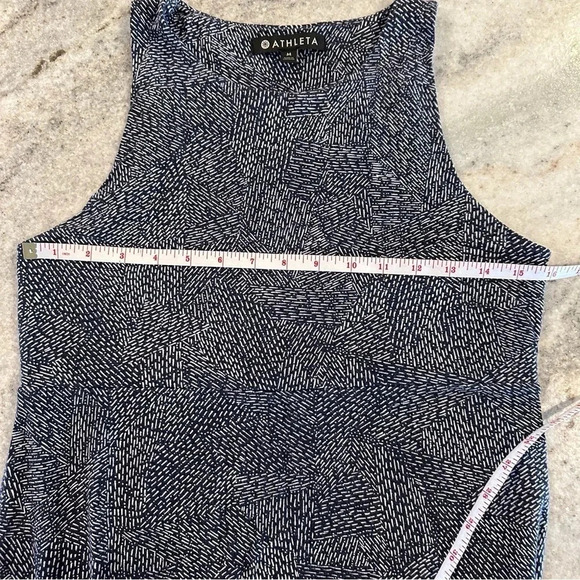 Athleta Santorini Thera Dress Navy Blue White Printed Sleeveless Casual Size Med - Picture 7 of 11